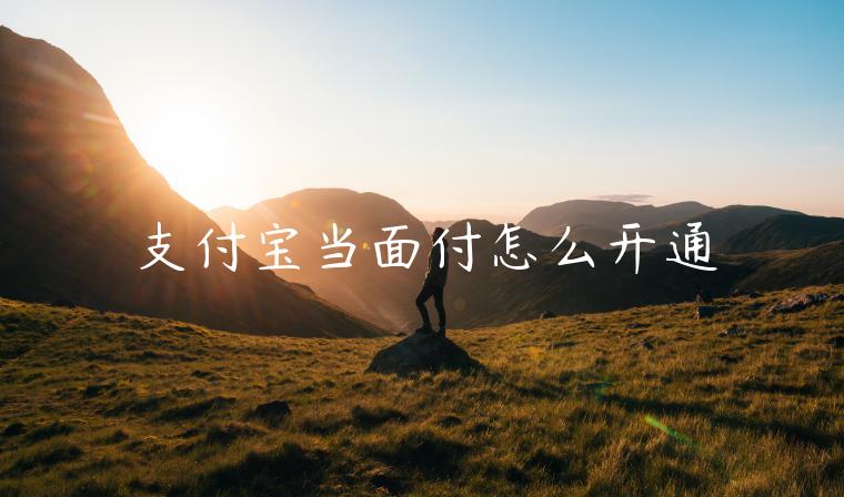 支付寶當(dāng)面付怎么開通